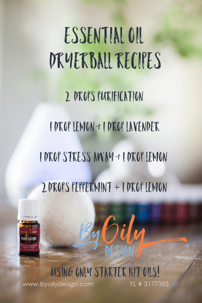 Saving money by using essential oils in your laundry. The wool balls make your clothes smell amazing and you can use kit oils for this! check out these 4 Wool Dryer Ball recipes to save money www.byoilydesign.com #thriftyhome #essentialoils #laundry