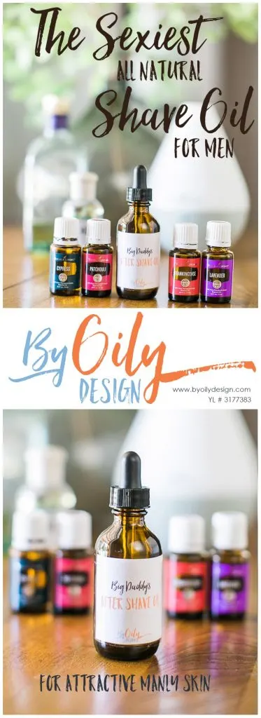 DIY All Natural Men's skin care. Recipe for a woodsy scented all natural shave oil for men's skin care. DIY Shave Oil made with Essential Oils. byoilydesign.com YL#3177383