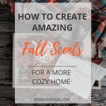 Cozy blanket and hot chocolate showing an autumn inspired cozy scene.