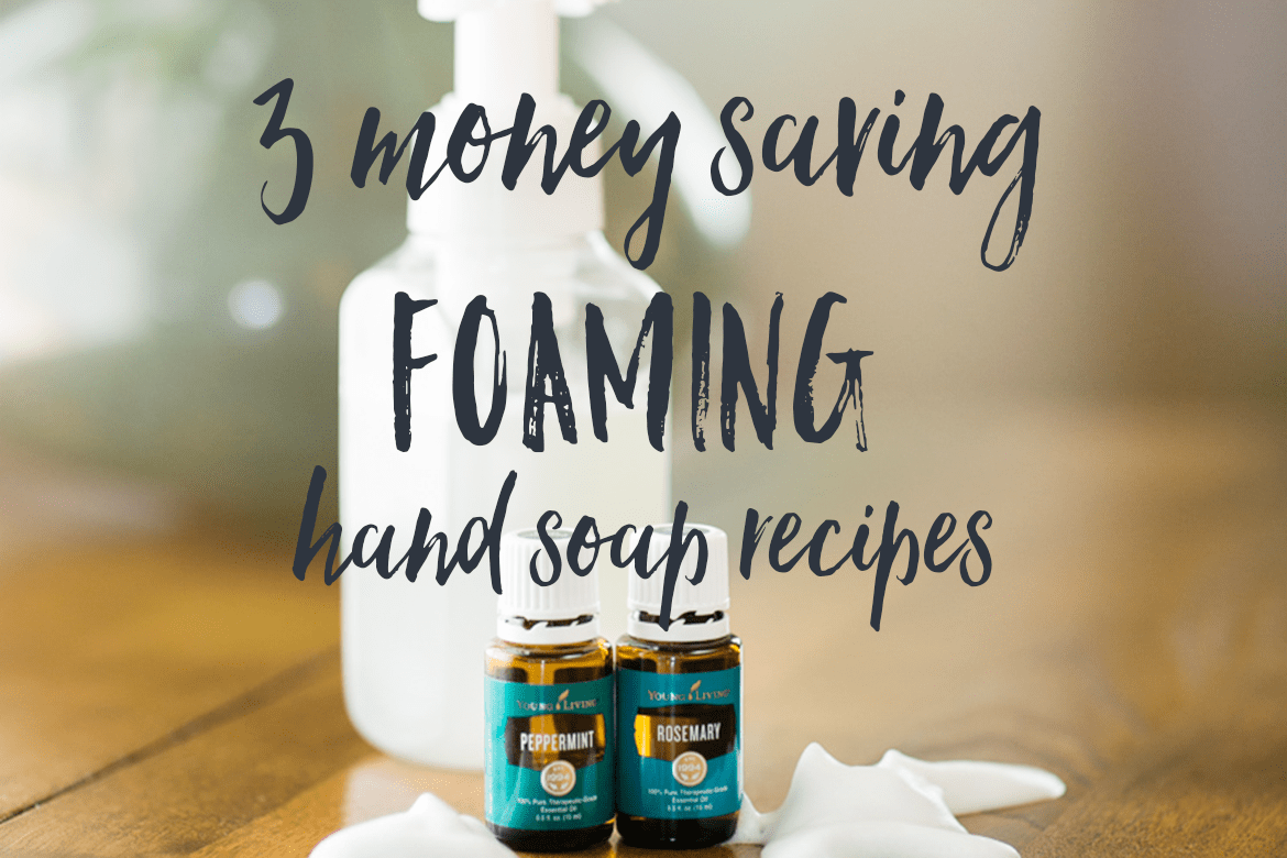 3 easy homemade all natural DIY Foaming hand soap recipes. Lemon scented handsoap, Winter Forest handsoap and Rosemary Mint Handsoap. byoilydesign.com YL member # 3177383