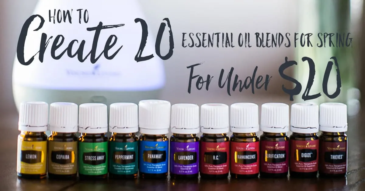 How to create 21 of the best essential oil blends for spring for under $20. Made with only Premium Starter Kit oils, Lemongrass, Orange and Rosemary Vitality essential oils. Essential oils for spring YL #3177383