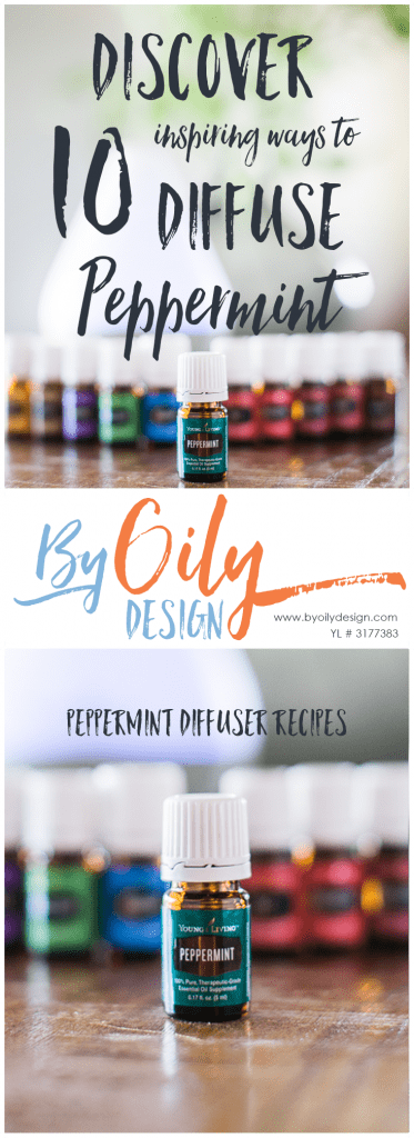 Diffusing Peppermint Essential oil. 10 Peppermint diffuser blends you will love to try. Enjoy the benefits of Peppermint by diffusing these 10 amazing diffuser blends. byoilydesign.com YL member # 3177383