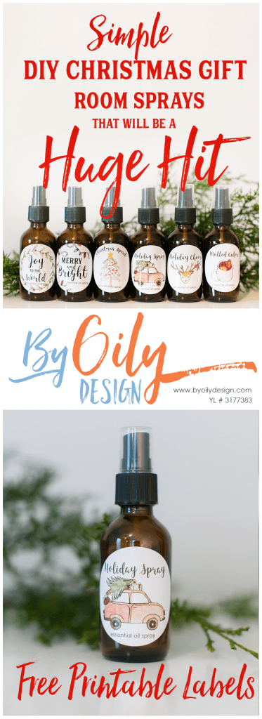 Check out these adorable DIY Christmas gifts room sprays with Essential Oils. The Free printable Christmas gift labels. I can’t wait to give these as DIY Christmas gifts for teachers. sign up for wholesale membership and get your essential oils with By Oily Design. DIY Christmas gifts under $5; DIY Christmas gifts for family; DIY Christmas gifts for the office; Christmas room scents; Christmas room sprays; Natural Christmas tree room sprays; Dirty Santa gifts; Christmas gifts under $20; Free Printable labels; Free spray bottle labels youngliving 3177383 www.byoilydesign.com #essentialoilgifts #freeprintables