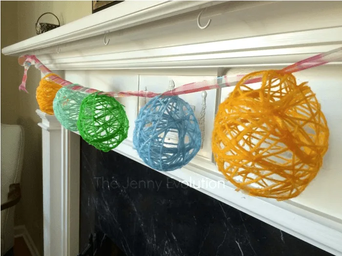 Easter Egg Garland made with string