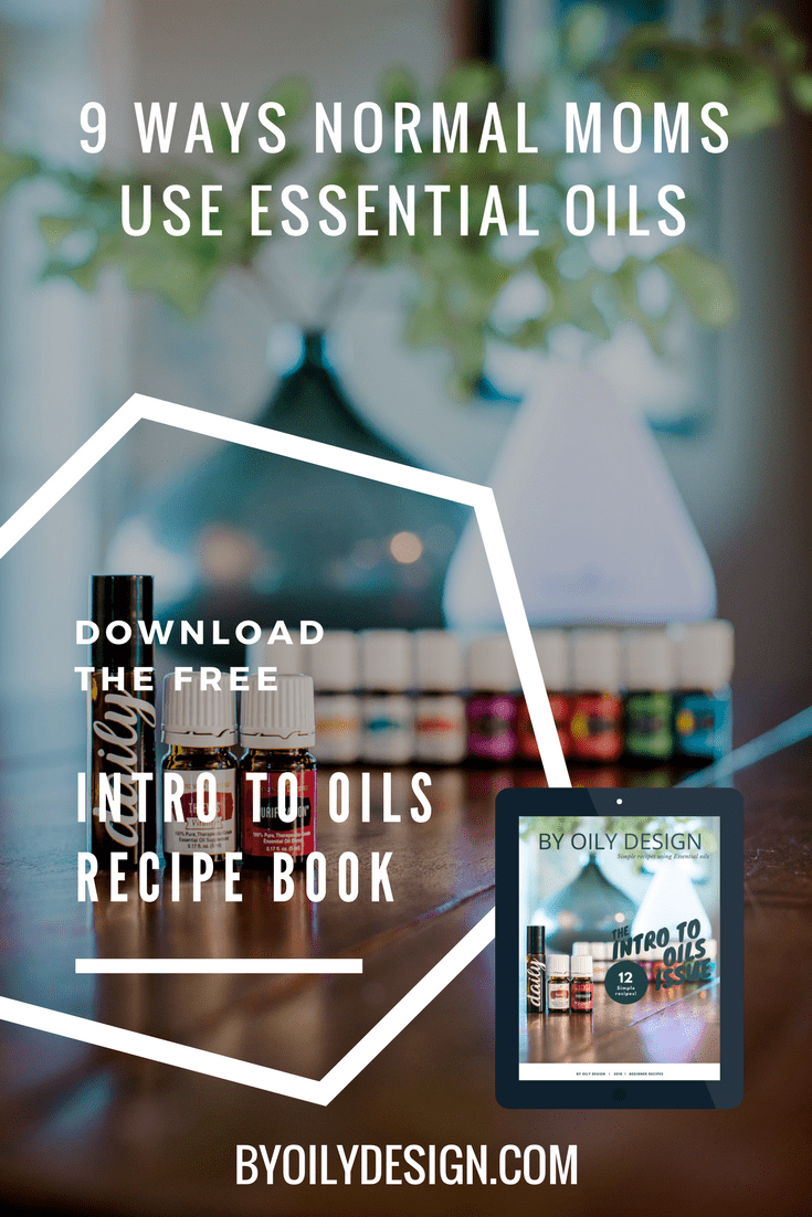 essential oil bottles and diffuser with image of the pdf download