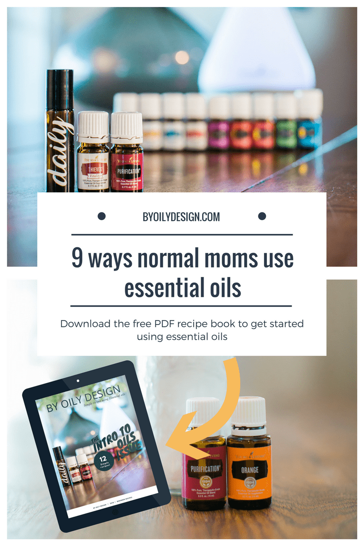 essential oil bottles and diffuser and I picture of the pdf download