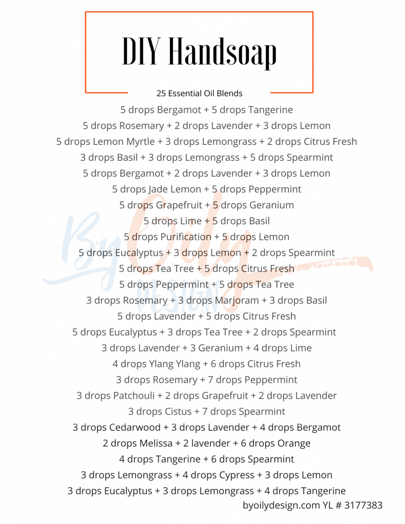 list of 25 essential oil blends to use in handsoap