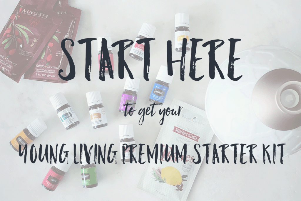 young living premium starter kit layout on a white background