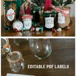 Two images with gifts made with essential oils showing of free Christmas Printable Labels