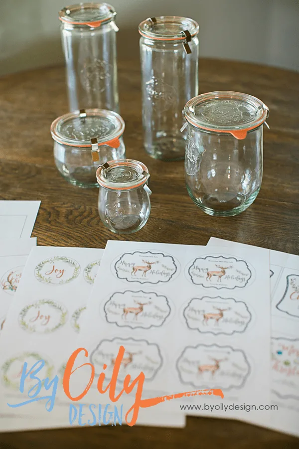 Weck Jars and printable DIY Christmas labels for gifts