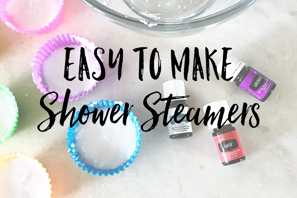 Shower steamers in mold drying with essential oils and empty bowl next to the mold.