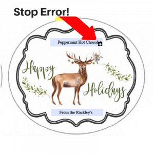 Christmas label error message