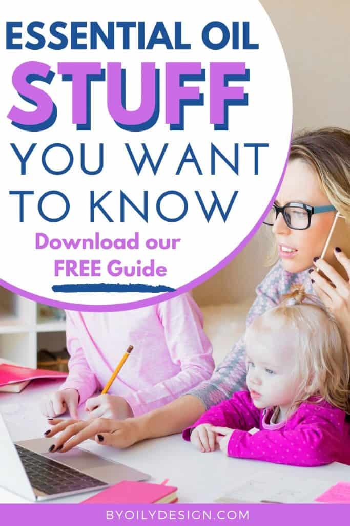 stuff you want to know about essential oils. Mom with kids at a computer learning how to use essential oils.