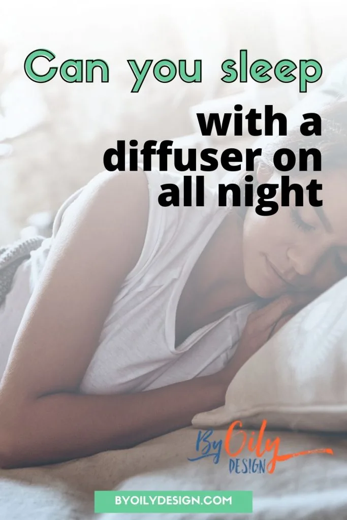 Image depicts a woman sleeping while diffusing Thieves essential oil