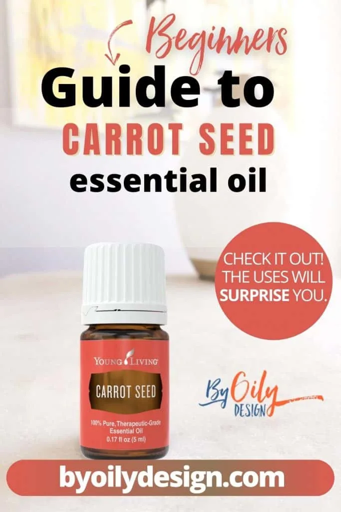 bottle of Young Living Carrot Seed with a diffuser in the background