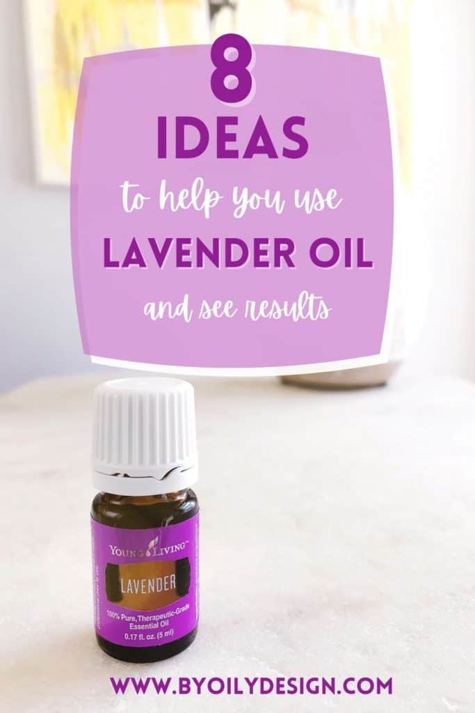 Lavender essential oil on a table with a essential oil diffuser