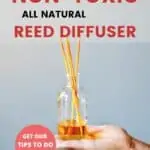 hand holding out a DIY reed diffuser