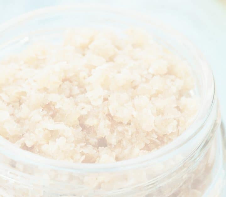 homemade sugar scrub in a jar