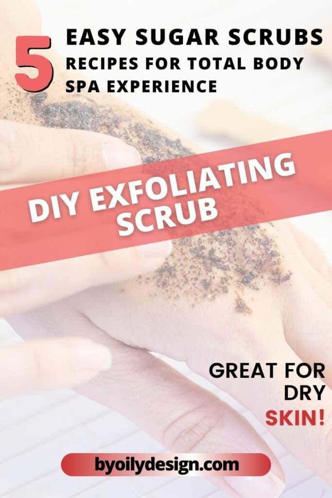 diy exfoliating scrub being applied to legs