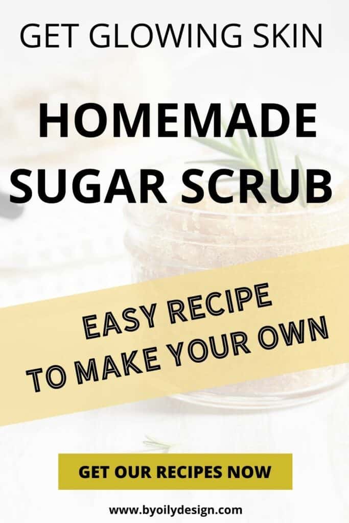 homemade sugar scrub in a glass jar