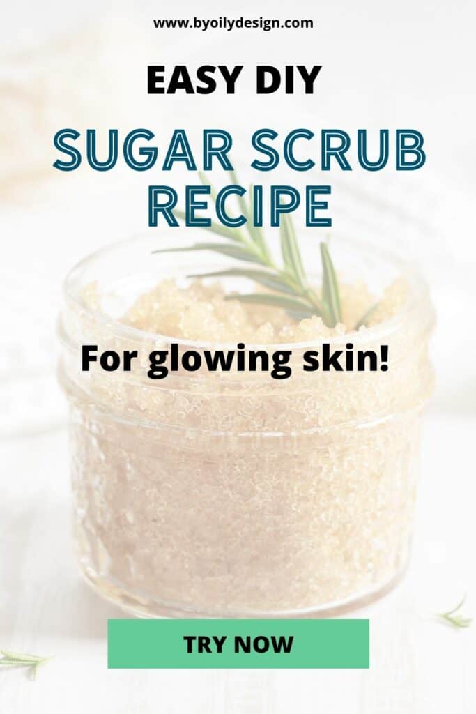 jar of DIY sugar scrub made with brown sugar