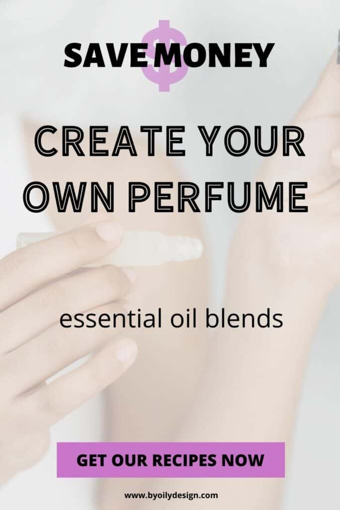 woman applying a DIY essential oil perfume using a roller bottle