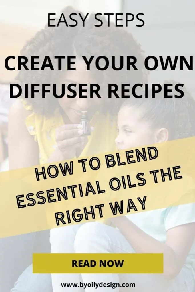 mom and daughter sniffing a bottle after blending essential oils for a recipe