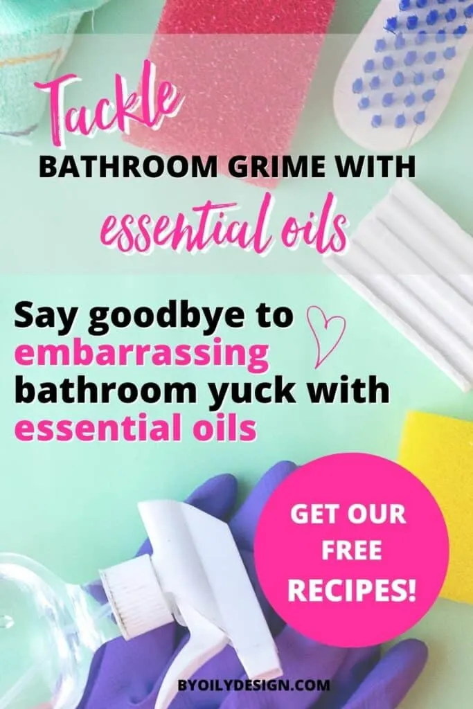 Image of cleaning tools that can be used with Essential oil bathroom cleaner